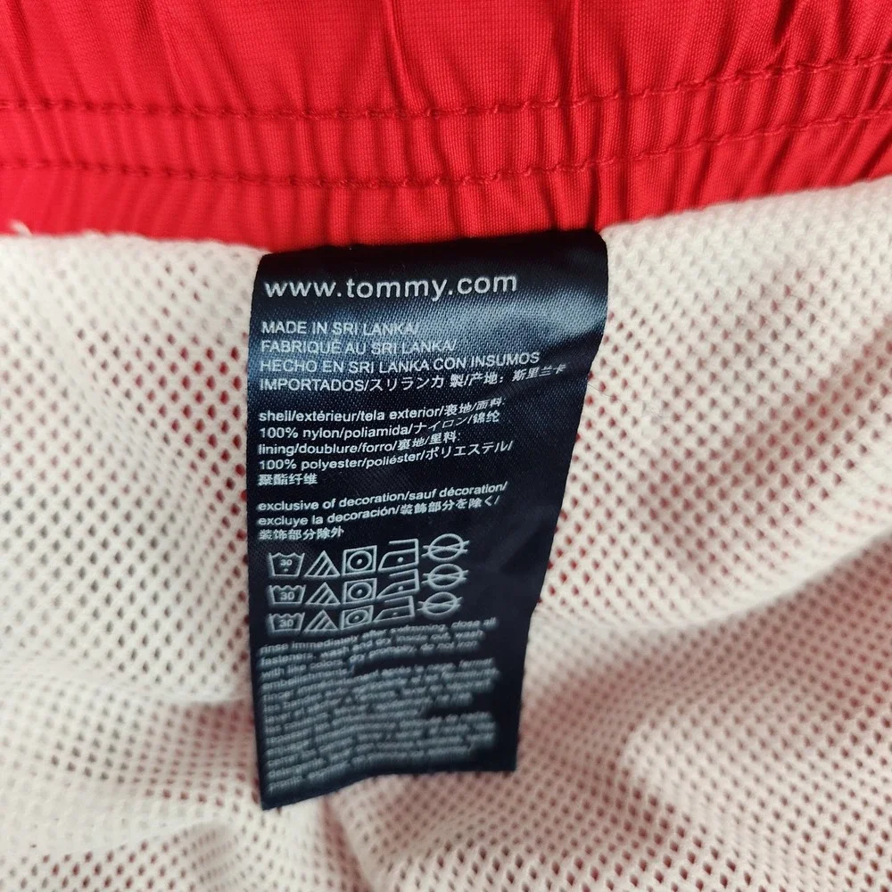Tommy Hilfiger Mens Red Swim Trunks Mesh Lined Drawstring Shorts 3XL‎